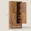 72"  Brown Farmhouse Kitchen Pantry Cabinet with 2 Doors and Adjustable Shelves,