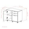 26.3"H x 30.7"W x 15.9"D White Winsome Wood Halifax Wide 2-Section Mobile Filing Cabinet.
