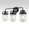 Wall Sconces with 3 Clear Glass Lampshades