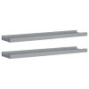 Set of 2 Grey Hanging Wall Shelves