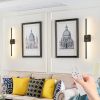 2-Pack 28" Modern Minimalist Indoor LED Wall Sconces, Black Matte Finish. Home or Hotel Wall Light Fixtures.