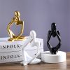 3 Piece Handmade Resin Abstract “Thinker” Decorative Sculptures