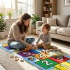 4’ x 6’ Fun and Cute Hopscotch Rug for Children. Non Slip, Washable, Stain Resistant Soft Shag.