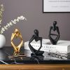 3 Piece Handmade Resin Abstract “Thinker” Decorative Sculptures