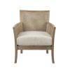 Chic Madison Park Diedra Cane Armchair. Caned Back and Sides, Removable Cushion.