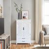 27'' Versatile Rustic Wood Sideboard Pantry Cabinet. Solid wood and high-quality MDF