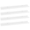 4 pcs 23.6"x3.5"x1.2" High Gloss White Wall Shelves