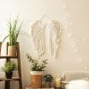 1pc Hand Woven Bohemian Angel Wings Tapestry Pendant with Long Tassels