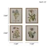 4-Piece Framed Canvas Wall Art Set. Botanical Illustrations.Martha Stewart Bedford Collection.