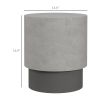 Concrete Finish Round Accent Table with 4 Adjustable Feet for Indoor Outdoor