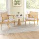 Set of 2 Mid Century Accent Chairs with Breathable Rattan Back