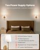 Set of 2 Battery Operated, Rechargeable Wall Sconces. 4000mAh  with Remote Control, 3 color temperatures and 10 brightness levels. Timer