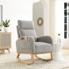 Welike 27.6"W Modern Accent High Backrest Living Room Lounge Arm Rocking Chair, Two Side Pockets