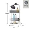 Matte Black Over the Shower Head Caddy with 2 Baskets and Soap Tray.