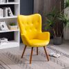 Yellow Doarnin Contemporary Silky Velvet Tufted Button Back Accent Chair
