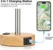3 Way Dimmable Bedside Floral Linen Touch Lamp.USB C and A Charging Ports and AC Outlet
