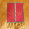 Colorful Cloth Lantern With Painted Lamp Shade and Tassel. Rose red
