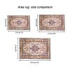 6’ x 9’ Vintage Boho Large Persian Area Rug. Blue and Gold Flower Design. Non-slip and Washable