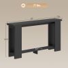 63" Narrow Entryway Farmhouse Console Table with Thickened Tabletop. Distressed Black