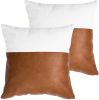 18" x 18" Vegan Leather Pillow Cover