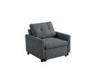 35" Hannah Dark Gray Woven Convertible Armchair