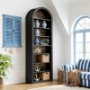 Large Independent Wooden Arched Bookshelf