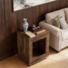 Square Wooden Side Table with Storage Shelf