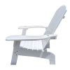 White Wood Adirondack Chair with Umbella Holder Hole on the Arm