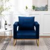 Lenola Contemporary Upholstered Accent Arm Chair in Blue