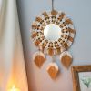 1 Piece Bohemian Hand-Woven Dream Catcher Wall Art with Mirror.