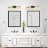 4-Light Vintage Vanity Wall Sconce for Bathroom and more, with Clear Crystal Lampshades and Black and Brass Iron Finish (No Bulbs)
