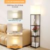 63" Floor Lamp with Display Bookshelf: 3 Adjustable Color Temperatures,