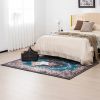 Floral Blue and Floral Vintage Area Rug. Non-Shedding Surface and Anti-slip Bottom