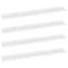 Set of 4 White Medium MDF Wall Shelf.