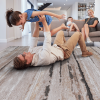 8’x 10’ Brown /Striped Non-Shedding Area Rug. Loom & Luxe Collection. Stylish and Stain Resistant.