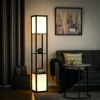 Black Modern Shelf Floor Lamp with Dual Ambient Light. 10.25" x 10.25" x 61.5"