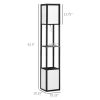 Black Modern Shelf Floor Lamp with Dual Ambient Light. 10.25" x 10.25" x 61.5"