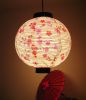 Japanese-style Handmade Floral Hanging Paper Lantern White Florals. Home or Restaurant.
