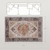 4' x 6' Area Rug, Machine Washable, Non-Slip Boho Print Pattern
