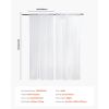 2 Panels 42" W x 84" L Set Sheer White Curtains. Dual Rod Pocket Installation