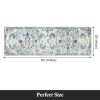 6' x 2' Distressed Vintage Blue/Beige Runner Rug. Non-Slip, Machine Washable.