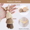 2 Pcs Handmade Magnetic Wooden Bead Curtain Tassel Tiebacks.