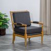 Charcoal Upholstery and Weathered Oak Spindle Chair