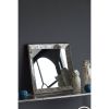 24" x 24" Antique Silver Square Mirror with Floral Accents
