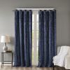 1  Panel Jacquard Damask Total Blackout Curtain, Top Silver Grommet