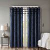 1  Panel Jacquard Damask Total Blackout Curtain, Top Silver Grommet