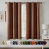 Mocha Brown Blackout Curtains. 63"L, 2 Panels