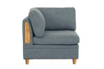 Dorris Fabric Steel Color Cushion Wedge Chair with Wooden Legs
