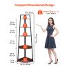 70" Tall 5 Tier Corner Shelf with Metal Frame and Wooden Shelves
