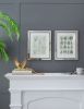 2 Pieces 15.7” x 19.7" Liana Mirror Framed Wall Art on Mellow Golden Tint Background